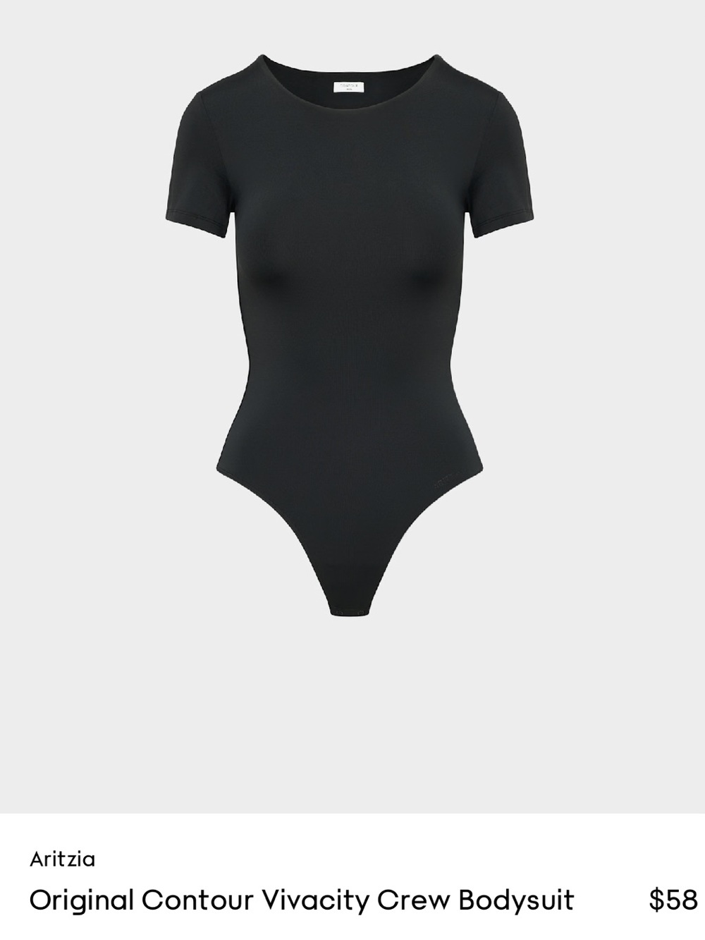 Aritzia Black Contour Vivacity Crew Neck Bodysuit in black size M
